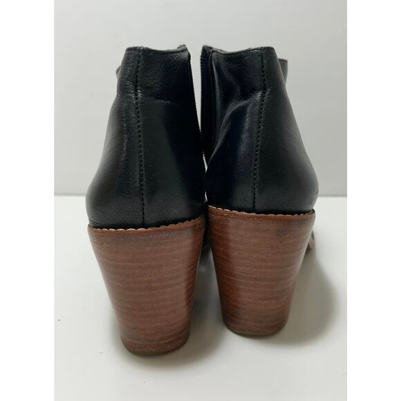 LOEFFLER RANDALL Black Leather Heeled Ankle Boots Booties Ella Womens 7.5 - Picture 5 of 9